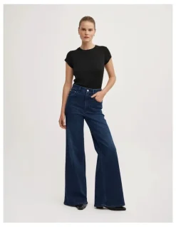 Witchery Palazzo Denim Jeans in Dark Ink