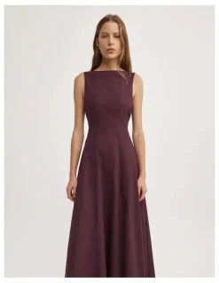 Witchery Panelled Midi Dress in Plum
