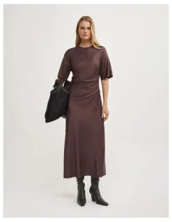 Witchery Tuck Waist Dress in Espresso