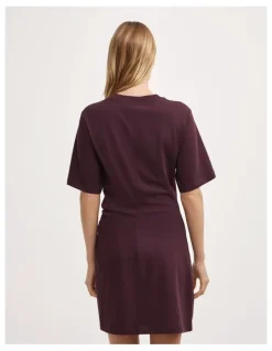 Witchery Twist Detail Mini Dress in Plum