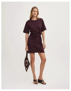 Witchery Twist Detail Mini Dress in Plum