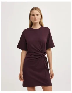 Witchery Twist Detail Mini Dress in Plum