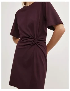 Witchery Twist Detail Mini Dress in Plum