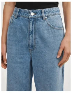 Witchery Wide Leg Crop Jeans in Vintage Sky Wash