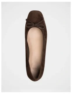 Wittner Armenia Suede Leather Ballet Flat in Chocolate
