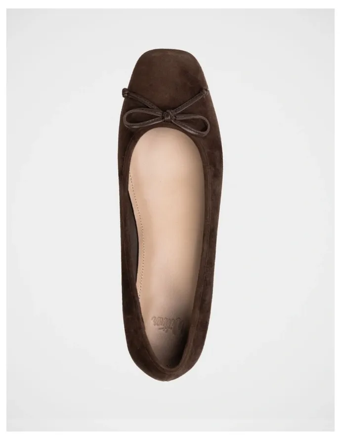 Wittner Armenia Suede Leather Ballet Flat in Chocolate