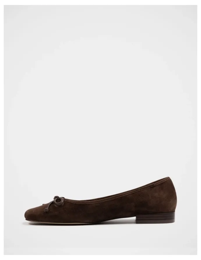 Wittner Armenia Suede Leather Ballet Flat in Chocolate