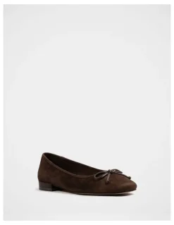 Wittner Armenia Suede Leather Ballet Flat in Chocolate