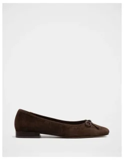 Wittner Armenia Suede Leather Ballet Flat in Chocolate