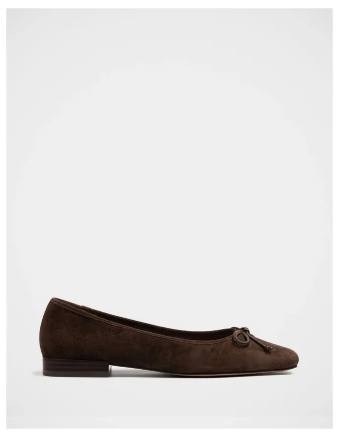 Wittner Armenia Suede Leather Ballet Flat in Chocolate