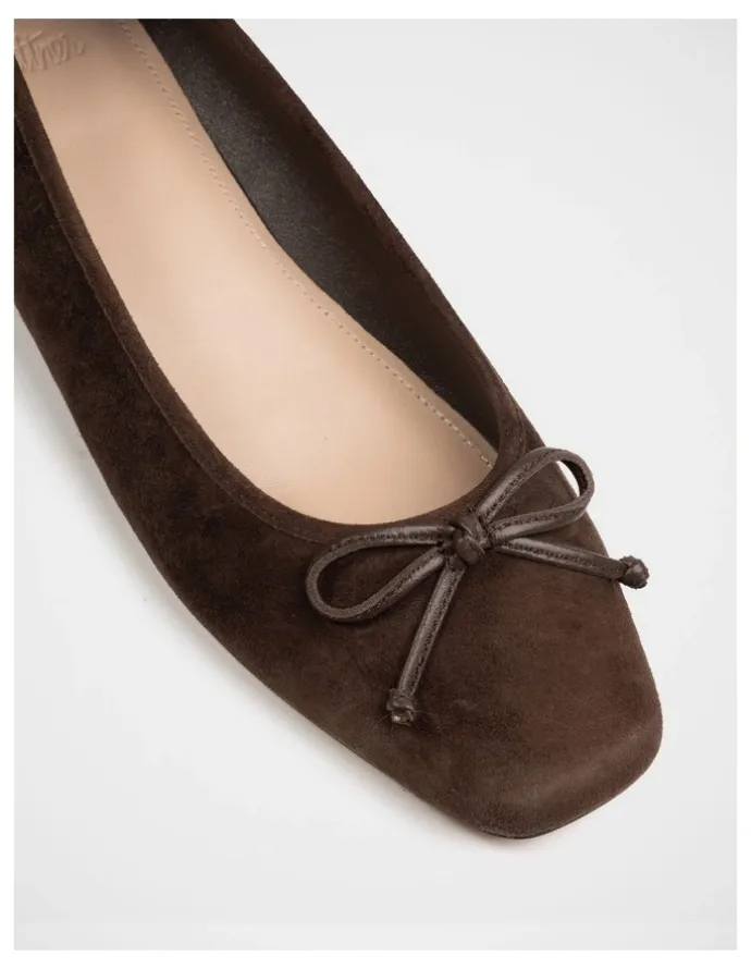 Wittner Armenia Suede Leather Ballet Flat in Chocolate