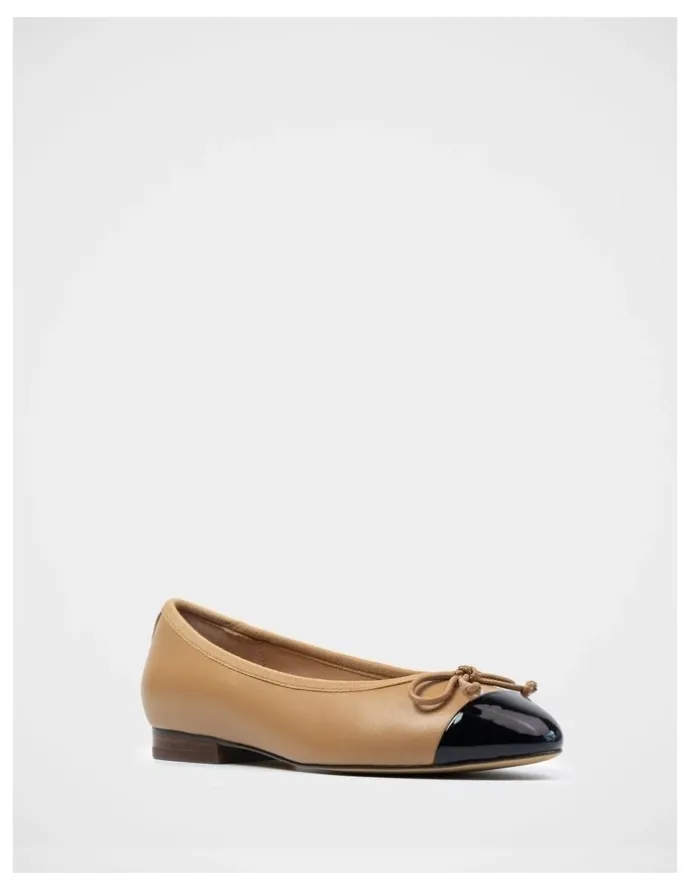 Wittner Avah Leather Flat Ballet in Dark Sand