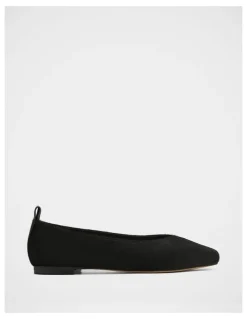 Wittner Belinda Hair-on Leather Ballet Flat in Black