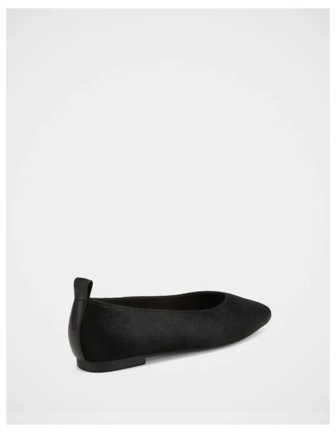 Wittner Belinda Hair-on Leather Ballet Flat in Black