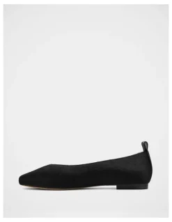 Wittner Belinda Hair-on Leather Ballet Flat in Black
