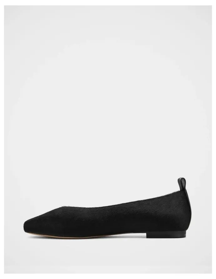 Wittner Belinda Hair-on Leather Ballet Flat in Black