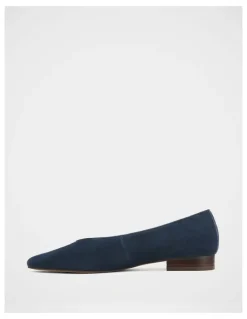 Wittner Calio Suede Leather Ballet Flat in Navy