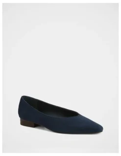 Wittner Calio Suede Leather Ballet Flat in Navy