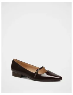 Wittner Carina Patent Leather Ballet Flat in Raisin