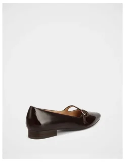 Wittner Carina Patent Leather Ballet Flat in Raisin