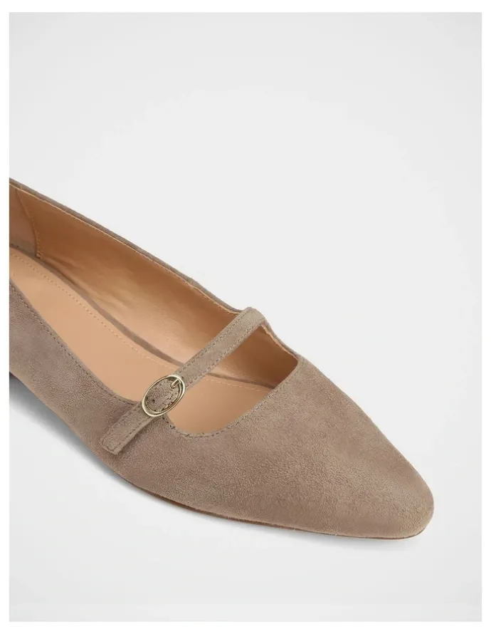 Wittner Carina Suede Leather Ballet Flat on Light Taupe