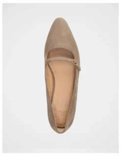 Wittner Carina Suede Leather Ballet Flat on Light Taupe