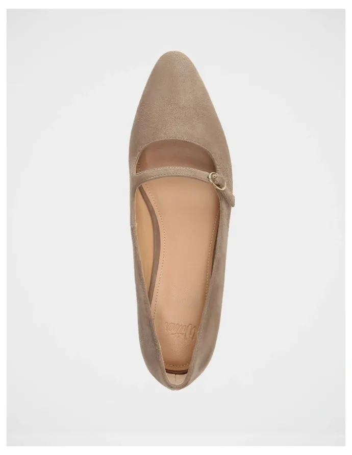 Wittner Carina Suede Leather Ballet Flat on Light Taupe
