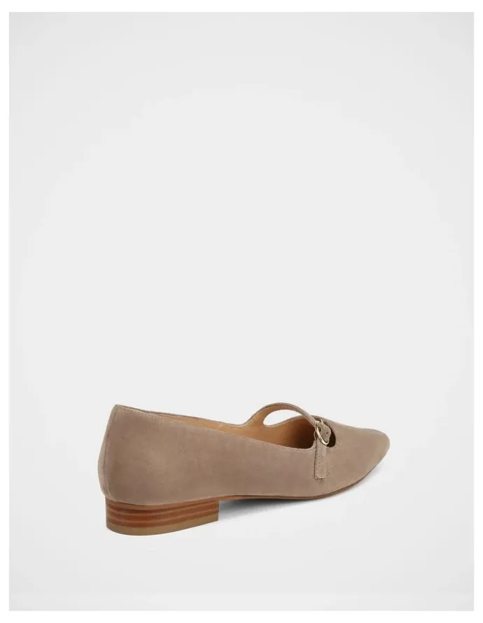 Wittner Carina Suede Leather Ballet Flat on Light Taupe