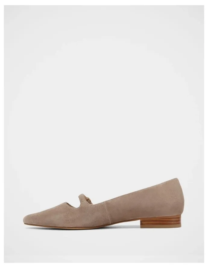 Wittner Carina Suede Leather Ballet Flat on Light Taupe