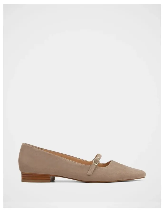 Wittner Carina Suede Leather Ballet Flat on Light Taupe
