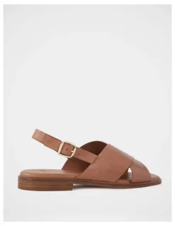 Wittner Deon Leather Sandal in Dark Cognac