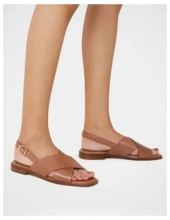 Wittner Deon Leather Sandal in Dark Cognac