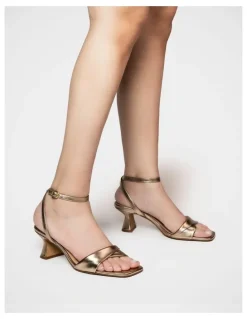Wittner Martina Flared Heel Sandal in Champagne