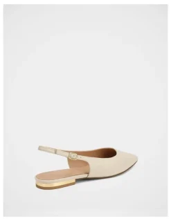 Wittner Mary Hi Shine Leather Slingback in Ivory