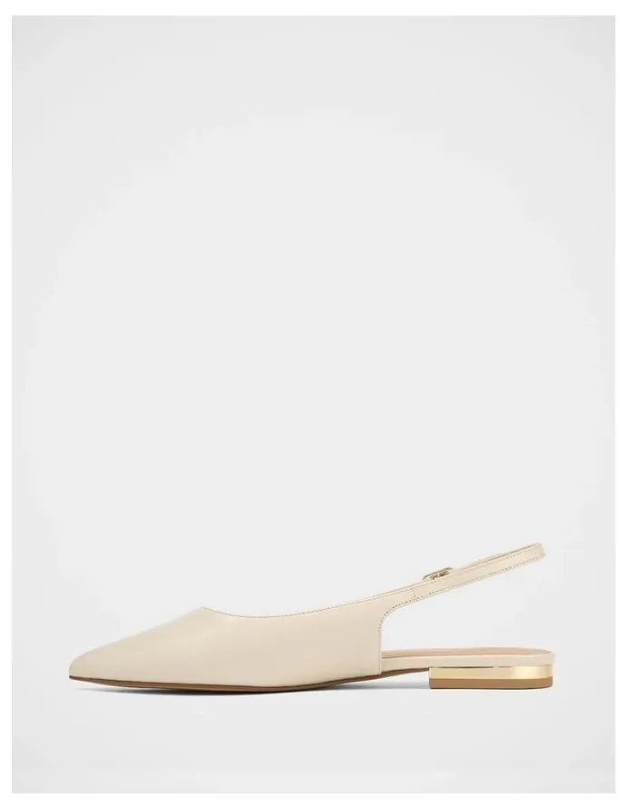 Wittner Mary Hi Shine Leather Slingback in Ivory