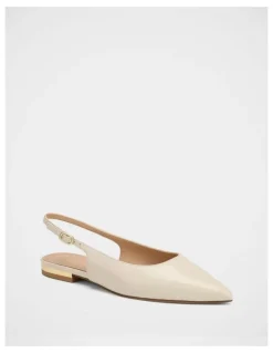 Wittner Mary Hi Shine Leather Slingback in Ivory