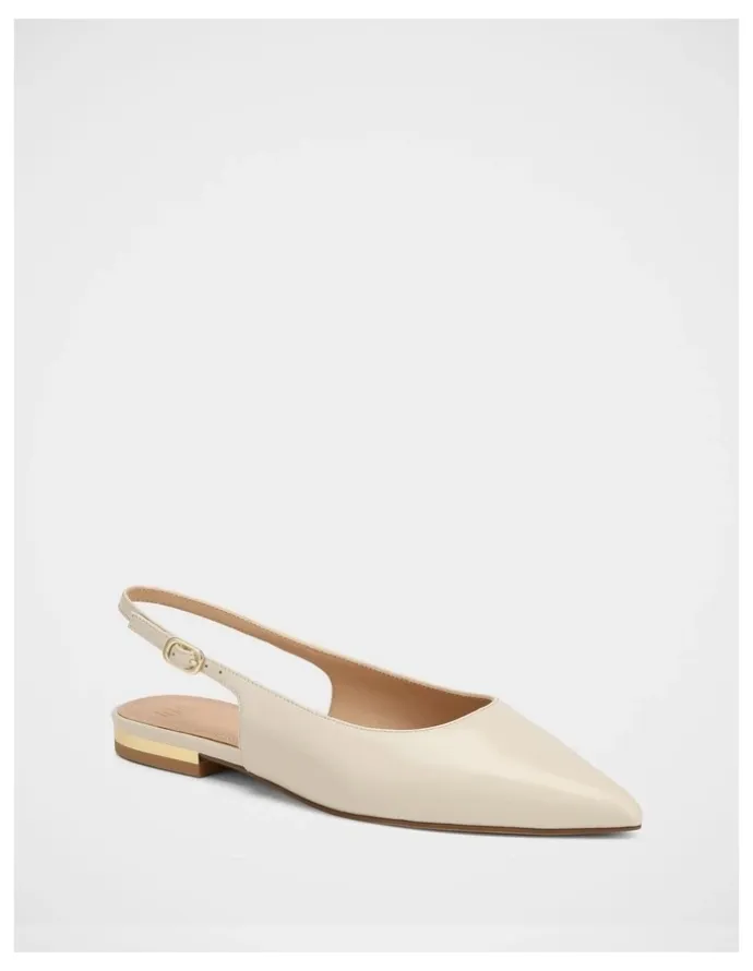 Wittner Mary Hi Shine Leather Slingback in Ivory