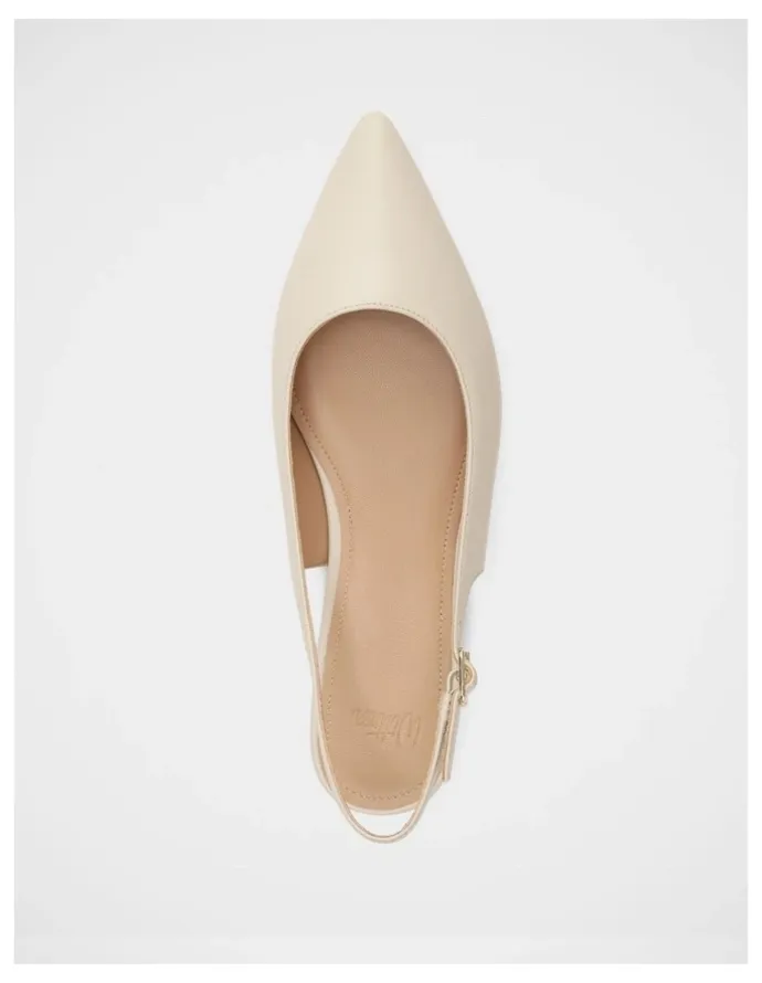Wittner Mary Hi Shine Leather Slingback in Ivory