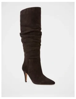 Wittner Romayn Suede Leather Knee High Boot in Ebony