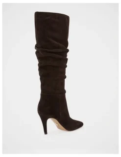 Wittner Romayn Suede Leather Knee High Boot in Ebony