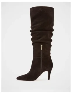 Wittner Romayn Suede Leather Knee High Boot in Ebony