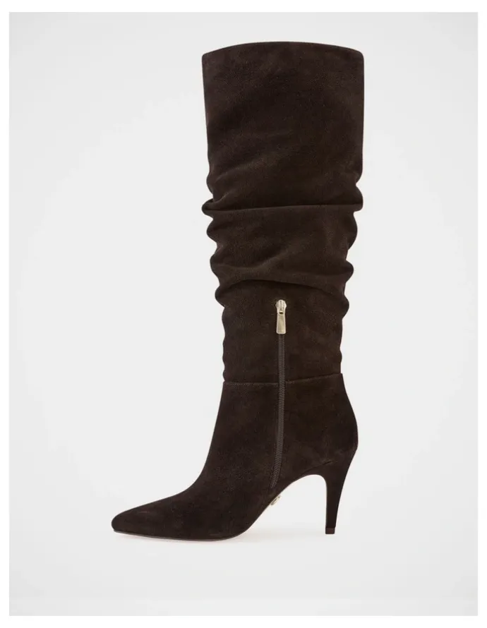 Wittner Romayn Suede Leather Knee High Boot in Ebony