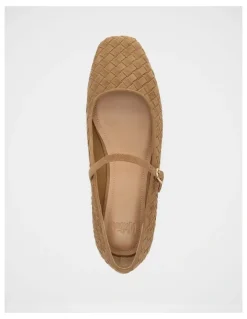 Wittner Annie Woven Leather Flat in Tan