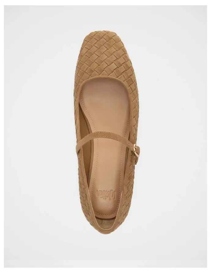 Wittner Annie Woven Leather Flat in Tan