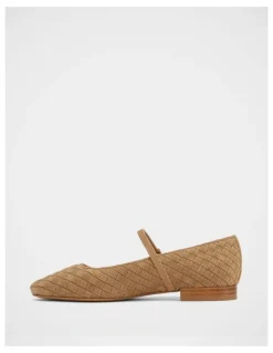 Wittner Annie Woven Leather Flat in Tan