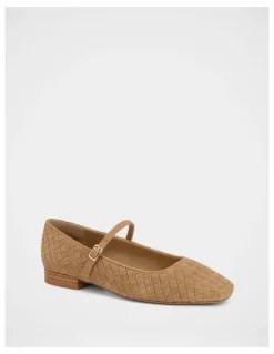 Wittner Annie Woven Leather Flat in Tan