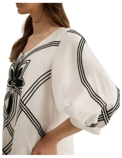 Yarra Trail Fiesta Dress in Ecru