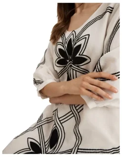 Yarra Trail Fiesta Dress in Ecru