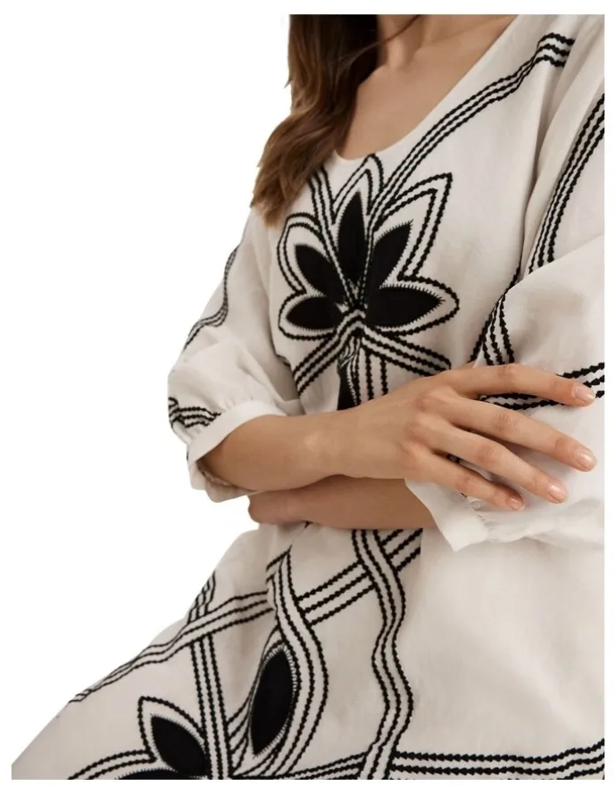 Yarra Trail Fiesta Dress in Ecru