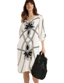 Yarra Trail Fiesta Dress in Ecru